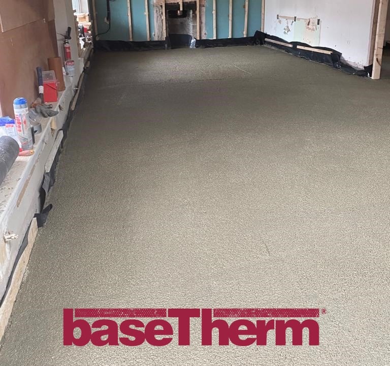 baseTherm® is poured using our Mobile Floor Insulation Factory